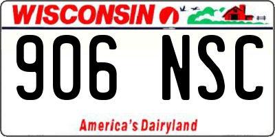 WI license plate 906NSC