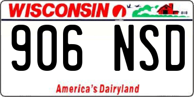 WI license plate 906NSD
