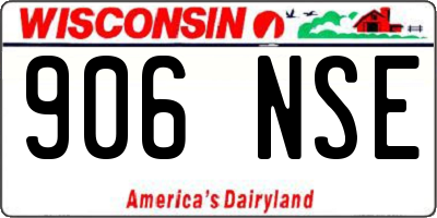 WI license plate 906NSE