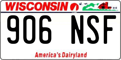 WI license plate 906NSF