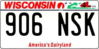 WI license plate 906NSK