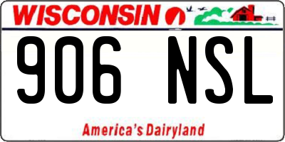 WI license plate 906NSL