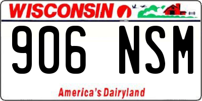WI license plate 906NSM