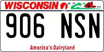 WI license plate 906NSN