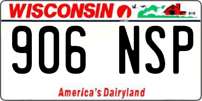 WI license plate 906NSP