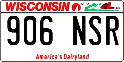 WI license plate 906NSR