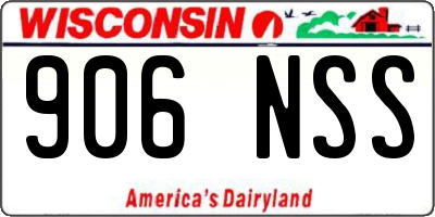 WI license plate 906NSS