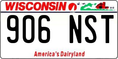 WI license plate 906NST