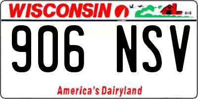 WI license plate 906NSV