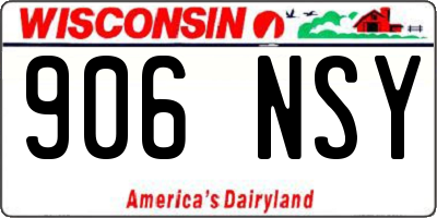 WI license plate 906NSY