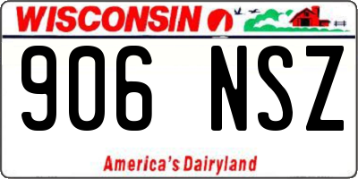 WI license plate 906NSZ