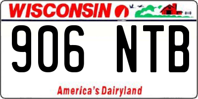 WI license plate 906NTB