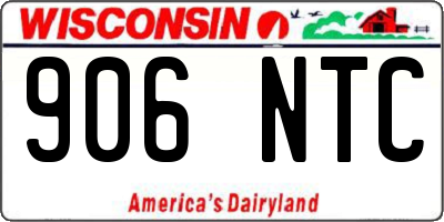 WI license plate 906NTC
