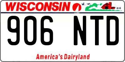 WI license plate 906NTD
