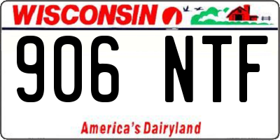WI license plate 906NTF