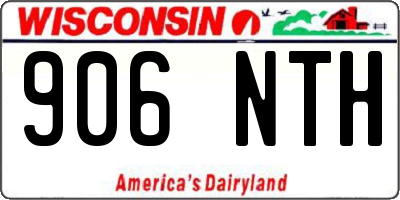 WI license plate 906NTH