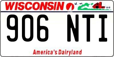 WI license plate 906NTI