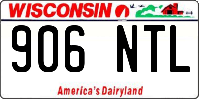 WI license plate 906NTL