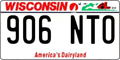 WI license plate 906NTO