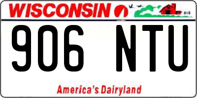 WI license plate 906NTU
