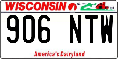 WI license plate 906NTW