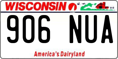 WI license plate 906NUA