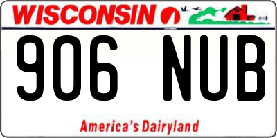 WI license plate 906NUB