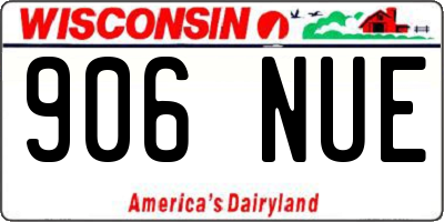 WI license plate 906NUE
