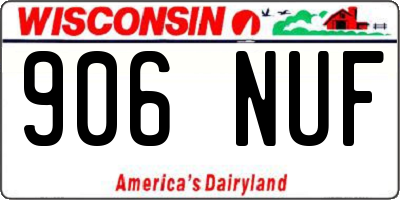 WI license plate 906NUF