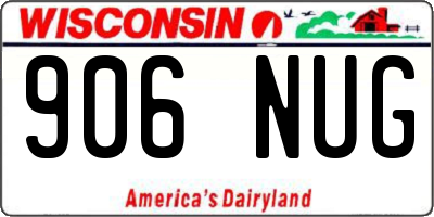 WI license plate 906NUG