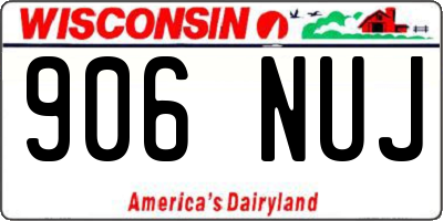 WI license plate 906NUJ