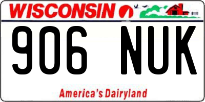 WI license plate 906NUK