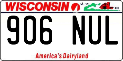 WI license plate 906NUL