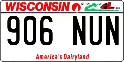 WI license plate 906NUN