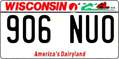 WI license plate 906NUO