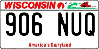 WI license plate 906NUQ