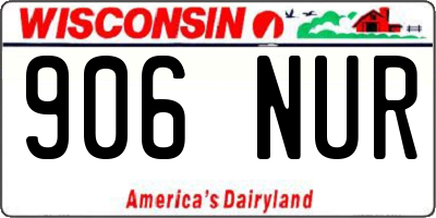WI license plate 906NUR