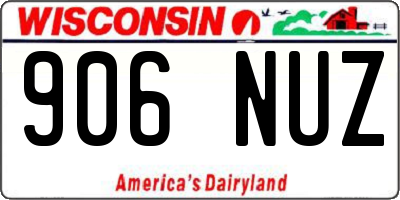 WI license plate 906NUZ