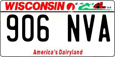 WI license plate 906NVA