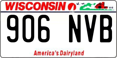 WI license plate 906NVB