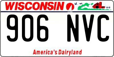 WI license plate 906NVC