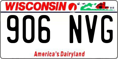 WI license plate 906NVG