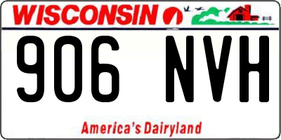 WI license plate 906NVH