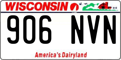 WI license plate 906NVN