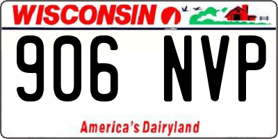 WI license plate 906NVP