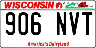 WI license plate 906NVT