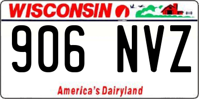 WI license plate 906NVZ