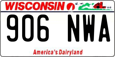 WI license plate 906NWA