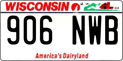 WI license plate 906NWB
