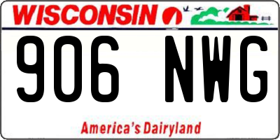 WI license plate 906NWG